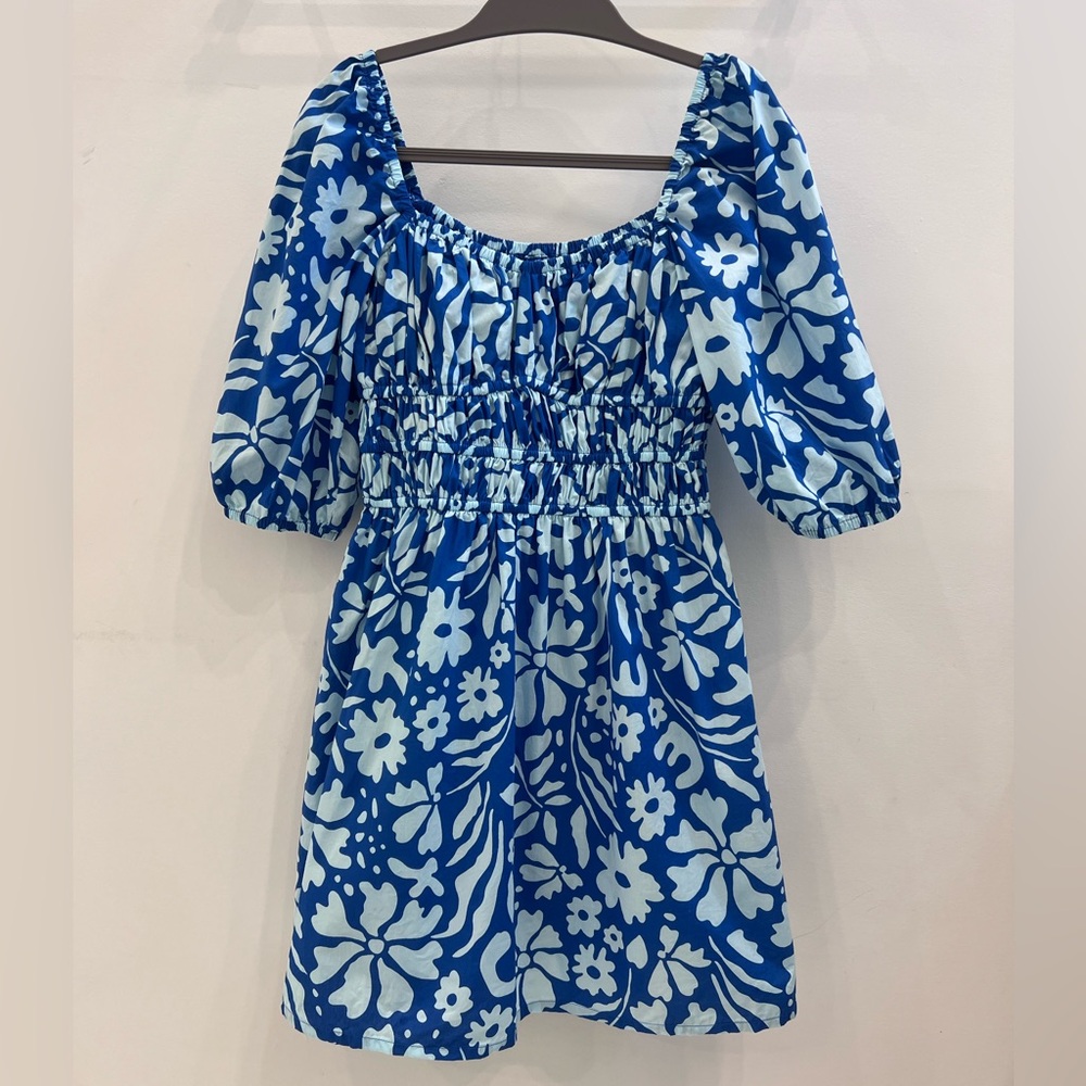Marinelli Mini Dress by Faithful The Brand Size (Small) Sidra Floral Print Blue